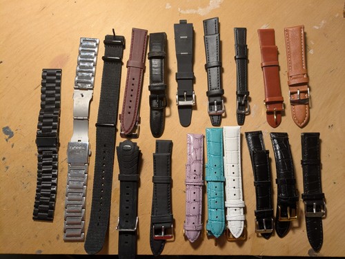 Mixed assorted Large watch band lot 18 new/used