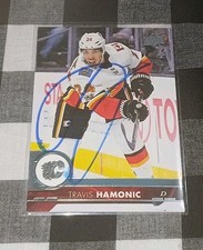 Travis Hamonic Signed Upper Deck Card Calgary Flames