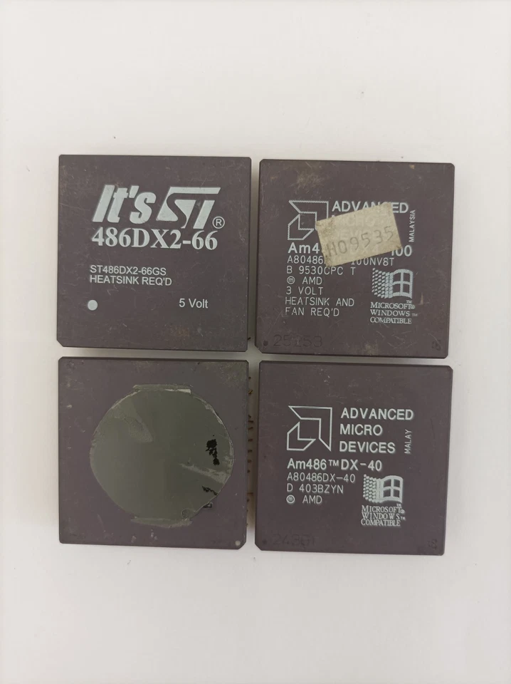 4 X KERAMIK CPU Intel/AMD 486 GOLD KERAMIK Computerschrott PC Schrott Recycling - Bild 2 von 2