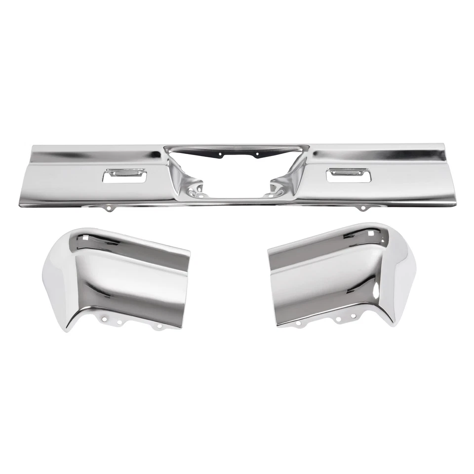 Fits Chevrolet Impala 1966 Rear Bumper Assembly Set Chrome Steel 3Pcs Foto 2 de 4