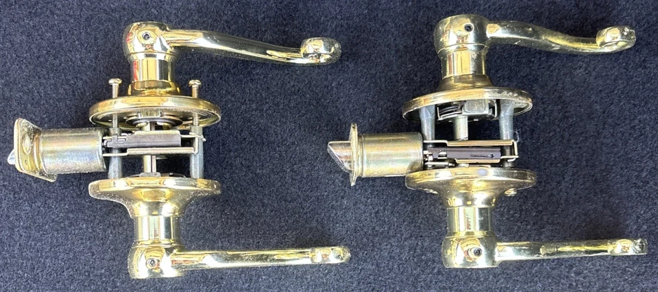 Lote 2 Palanca de Pasaje ULTRA Hall & Closet Latón Pulido Serie Gettysburg Foto 2 de 4