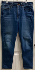 Women Size 34Wx30.5L Boyfriend Style Jeans 5-Pocket Denim Med Blue SPANX brand