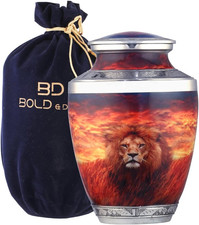 Lion Cremation Urns for Human - Decorative Human Ashes Female  Male, for Ashes