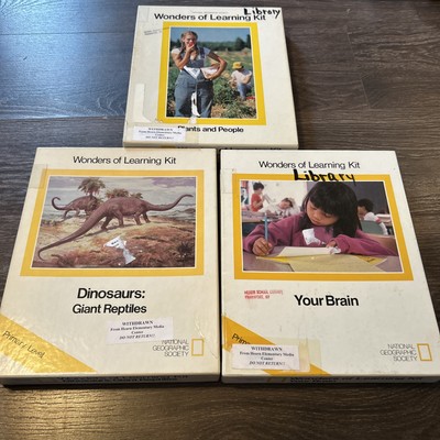 Lot (3) Wonders of Learning Kit Plants People Brain Dinosaur National Geographic