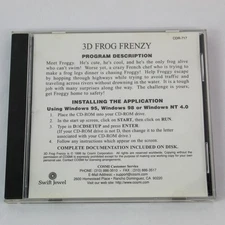 3D Frog Frenzy Game CD by COSMI Corp 1999 - Untested Pre-owned