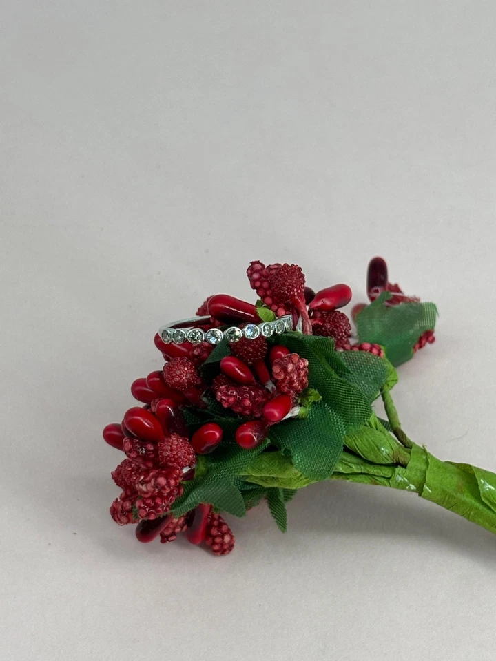 Anillo banda diamante media eternidad delicado anillo diamante anillo de boda mujer joyería Foto 2 de 4