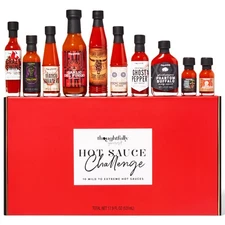 Hot Sauce Challenge, Mild to Extreme Hot Sauce Variety 10 Pack, Unique Gift f...