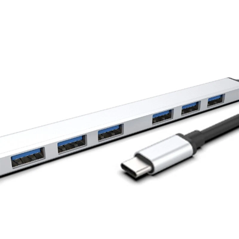 7 Port USB Hub TypeC Docking Station USB Adapter TypeC 5Gbps Fast Charging