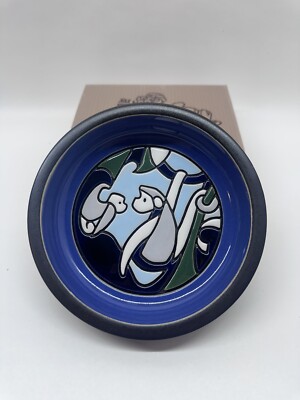 Vintage Artesania Rinconada Blue Monkey Dish Bowl Wall Plaque by JJ Madison 1981