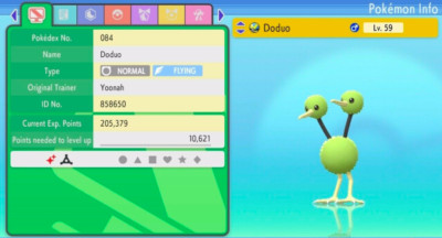 Pokemon Strahlender Diamant & Leuchtende Perle 6IV Shiny DODUO MAX EVs