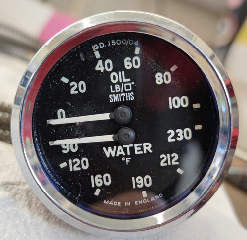 Austin Healey Smiths Dual Safety Temp F° Gauge GD1500/04 - Bild 2 von 5