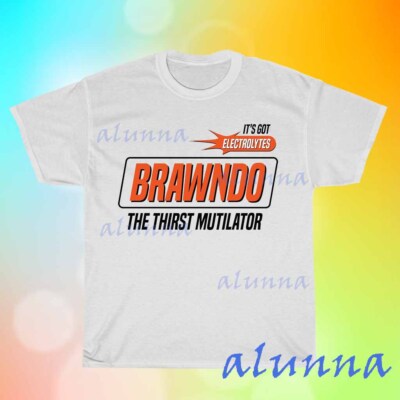 New BRAWNDO THE THIRST MUTILATOR Men's white T-shirt Funny Size S to 5XL