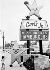 Carl's Jr And Star Mascot 70's 24 X 18 Inch POSTER Wall Art