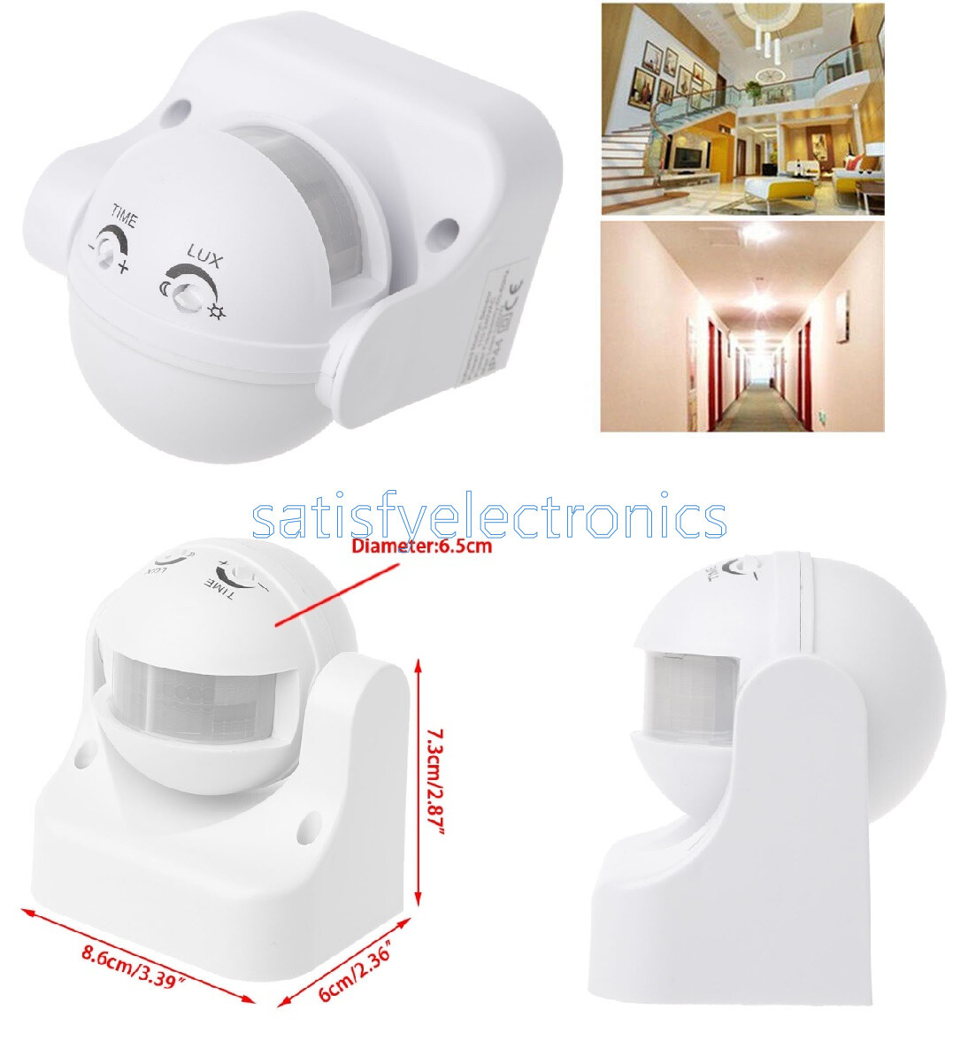 White Outdoor 180° Degree Security PIR Motion Movement Sensor Detector Switch