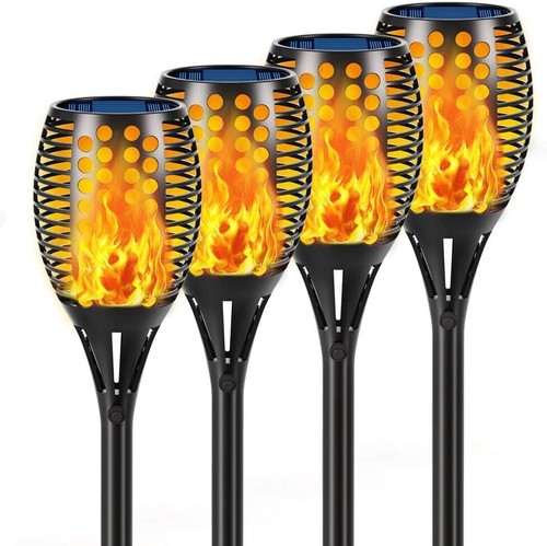 SEC Outdoor LED Solar Power Torch Flame Lights Landscape Lawn Garden Pathway - Picture 3 of 12