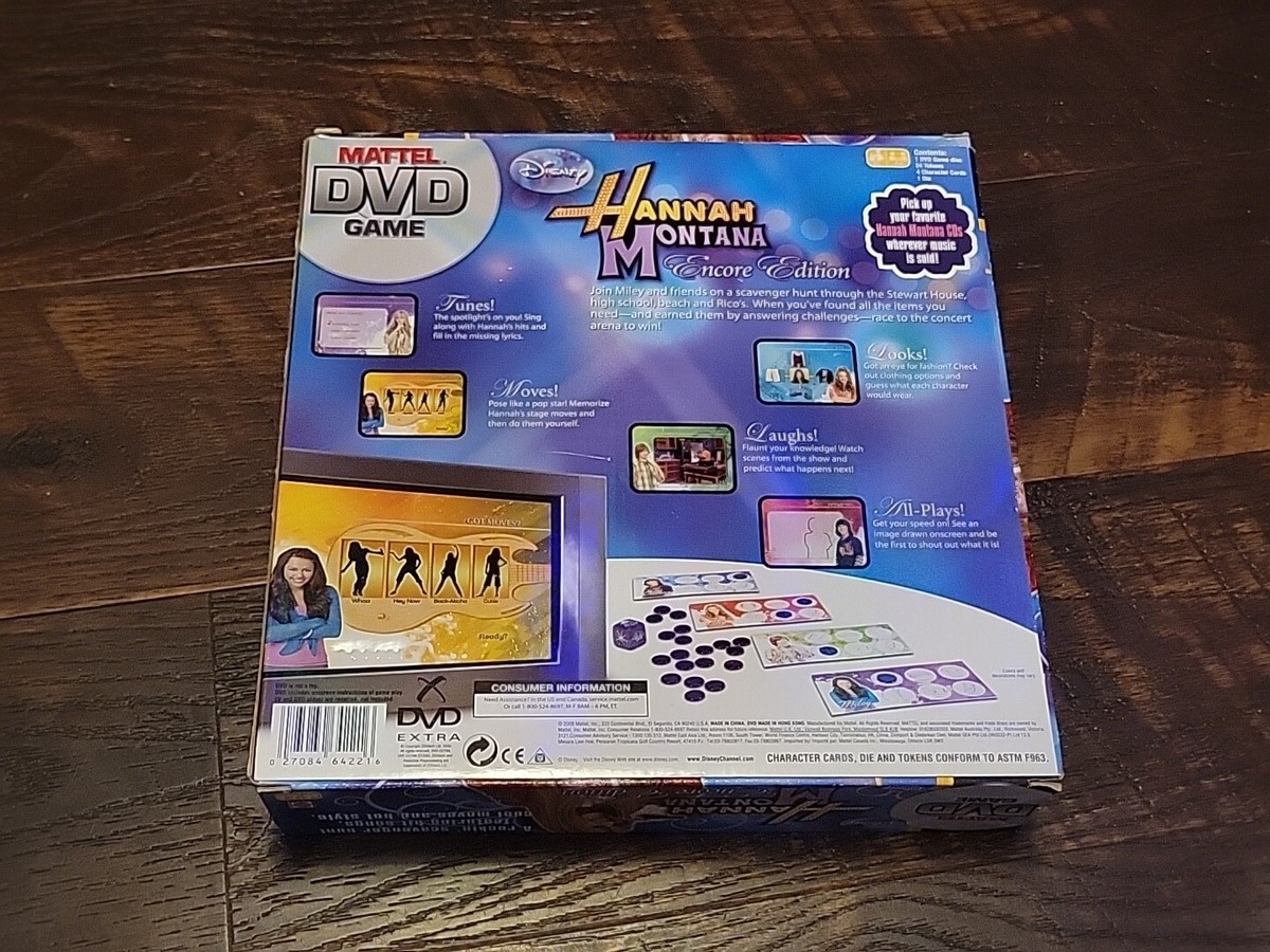 Disney Hannah Montana Mattel DVD Encore Edition Board Game