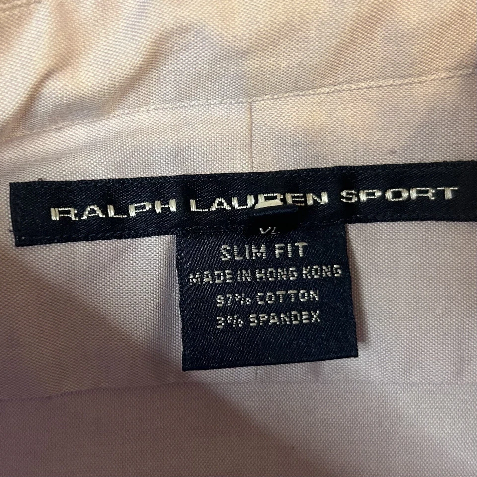 Camisa Deportiva Ralph Lauren Para Hombre XL Lavanda Calce Ajustado Elastizada Oxford Con Botones Foto 2 de 4