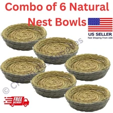 6 X Natural Nesting Bowls Breeding Hatching Box For Pigeons Quails Poultry