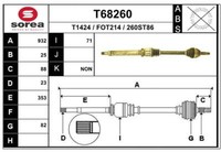 EAI Antriebswelle Vorne Rechts FüR Ford Focus Turnier DNW DAW DBW DFW T68260