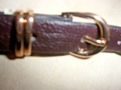 Tahari Belt Skinny Black Faux Leather w/Gold Buckle Waist  display picture 2