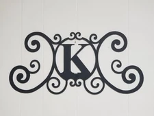 Iron Letter K Monogram Door Wall Decoration Plaque Metal Art Initial 2mm thick