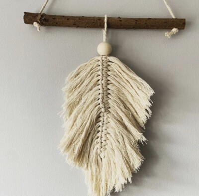 Boho Makramee Wandbehang Feder *jede Farbe*