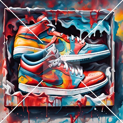 Nikes in Box Shoe Art Portrait ART Digital Image Photo Wallpaper