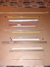 Lot of 10 Vtg. Glass Science Lab Thermometer Tube all sizes 10" to 23"