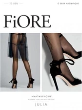 FIORE MAGNIFIQUE ATTERNED METALIC PATTERN TIGHTS PANTYHOSE BLACK 3 SIZES