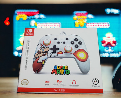 Mario Nintendo Switch Power A Enhanced 10 Foot Wired Controller Fireball