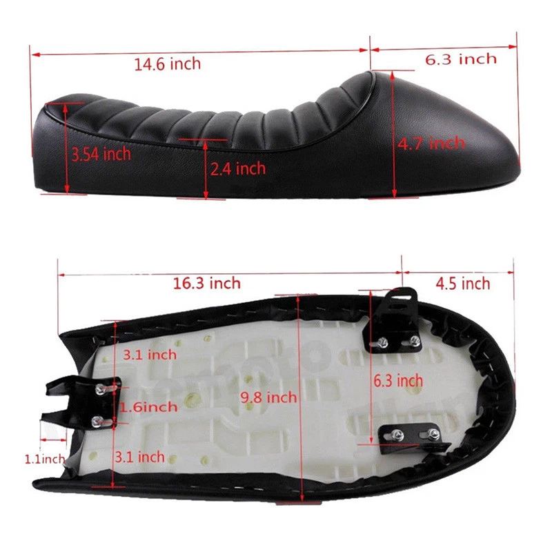 Sillín plano para moto café corredor asientos para Honda CB CL SUZUKI GN GS Yamaha Foto 3 de 4