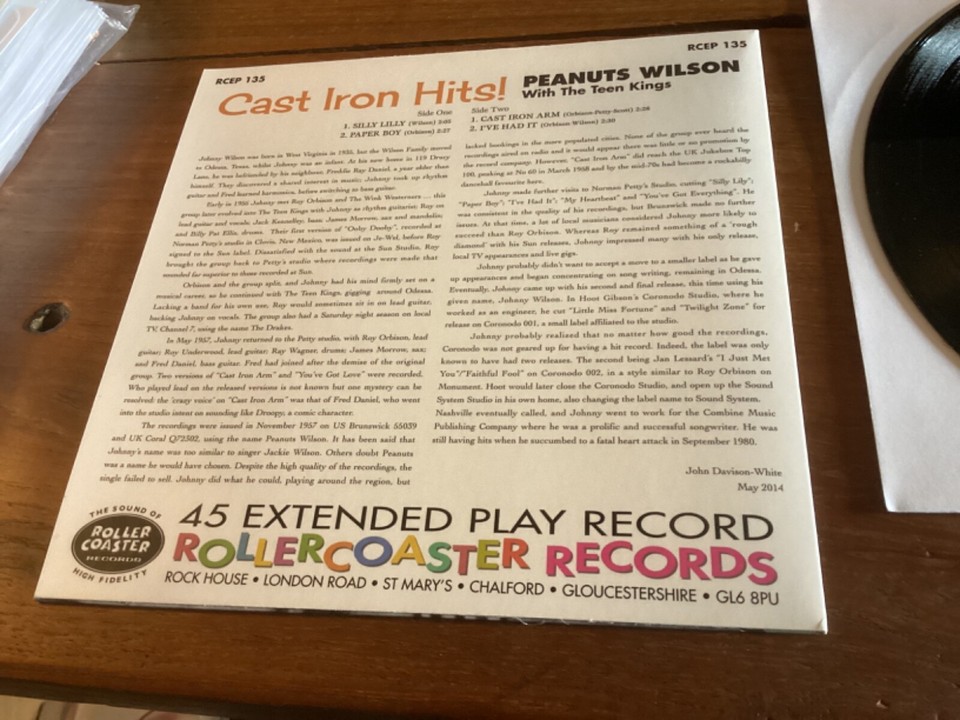 Peanuts Wilson Cast Iron Hits with the Teen Kings 7" Vinyl New eBay