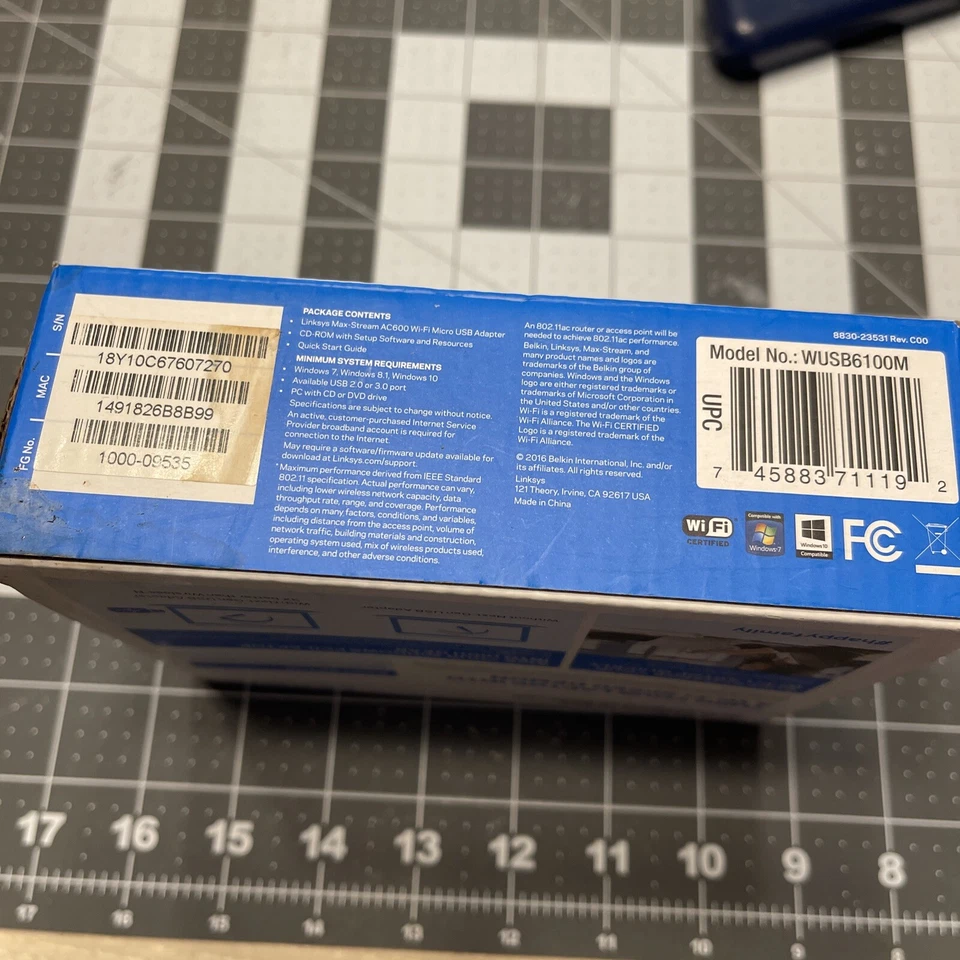 Linksys WUSB6100M Ac600 WiFi Dual-Band Micro USB Adapter Not Tested - Imagem 4 de 4