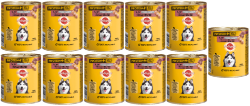 PEDIGREE Protein+ in Pastete mit Wild & Geflügel 11x800g Hundefutter Nassfutter - Bild 1 von 3