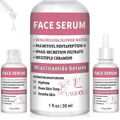 3 Pack 5% Niacinamide Serum w/5% Damascus Rose Floral Water (1 fl.oz ea) Ex.4/27