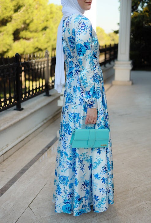 annah hariri silk flower dress Annah Hariri Maxi Floral Dress
