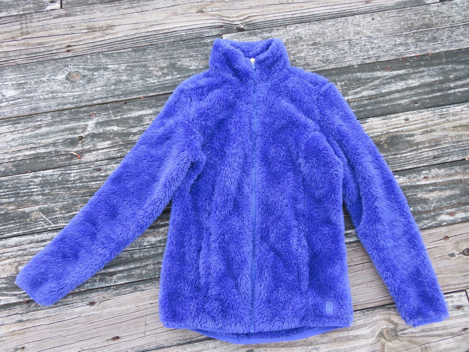 Giacca in pile atletico Fila Sport Donna Viola Fuzzy Athleisure Taglia XS