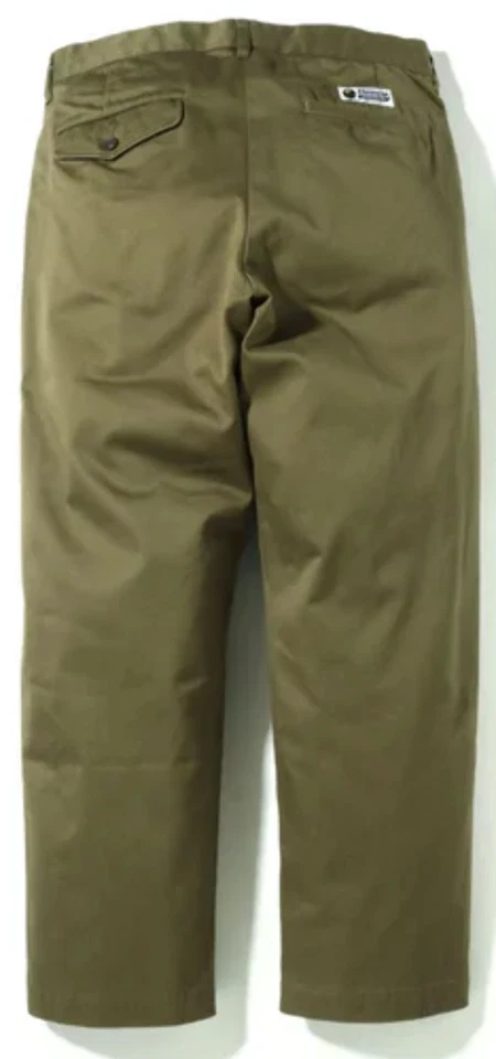 Bape One Pont Loose Fit Dark Olive Chino Pants Size Small - Photo 3/4