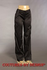 St. John Knits Sport Satin Pants 8 Zipper Cargo Pants Black Size 6 NWT