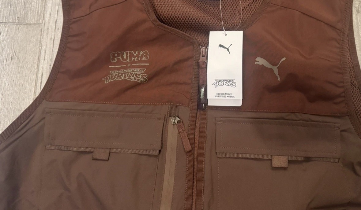 PUMA x TMNT Pumatech Cargo Vest Mens Large Brown Utility Gorpcore Tech Wear thumbnail 5
