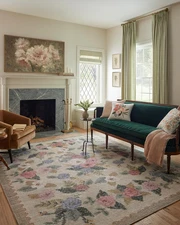 Rifle Paper Co. Rosa Collection RSA-02 Cream/Multi 7'-6" X 9'-6" Area Rug