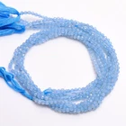 Natural Aquamarine Gemstone Round Micro Faceted Beads 2.5-3 mm Strand 12.5" 25