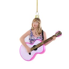 Cody Foster Co Taylor Swift Playing Guitar Hanging Glass Ornament