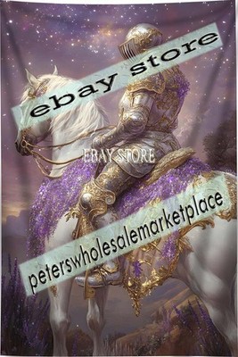 Noble Steed Tapestry Celestial Mounted Knight enchanted realm 59X82 in