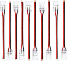 LED Strip Connectors 2Pin 8Mm, 10 PCS LED Connectors Solderless Pigtail for Sing