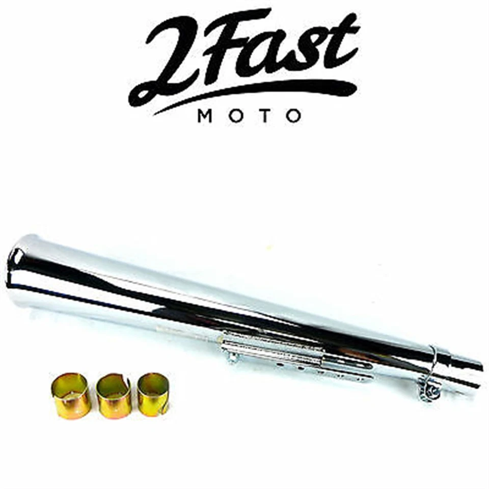 2FastMoto 24" Cromo Barrido Lado Izquierdo Megáfono Silenciador Café Racer 2fm-80-84015 Foto 4 de 4