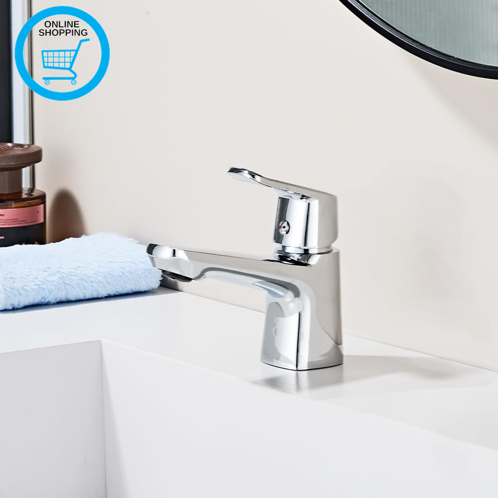 Mini Bathroom Basin Mixer Tap, Single Lever Mono Sink Tap, Vanity Cloakroom Mixe