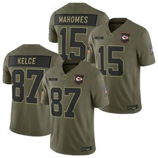 NWT Men's Chiefs Olive 2025 Salute to Service Limited Stitched Jersey