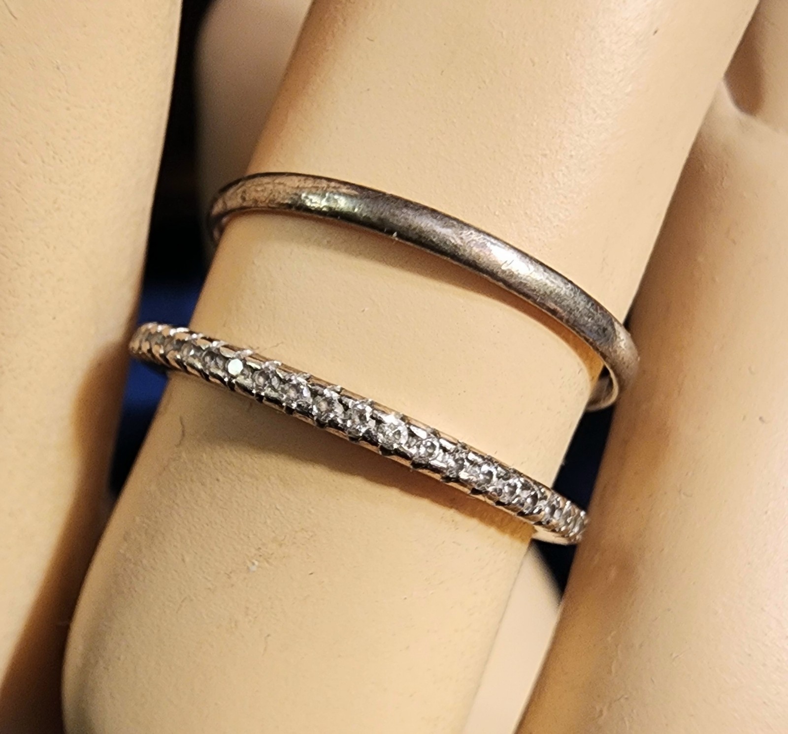 Vintage 925 Sterling Silver Thin Stackable Eterni… - image 1