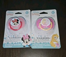Disney Baby Lot of 2 Minnie Mouse Aurora Sleeping Beauty Pacifiers